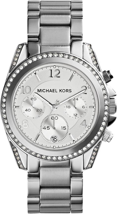 michael kors walsh silver-tone and silicone watch|Michael Kors blair watch silver.